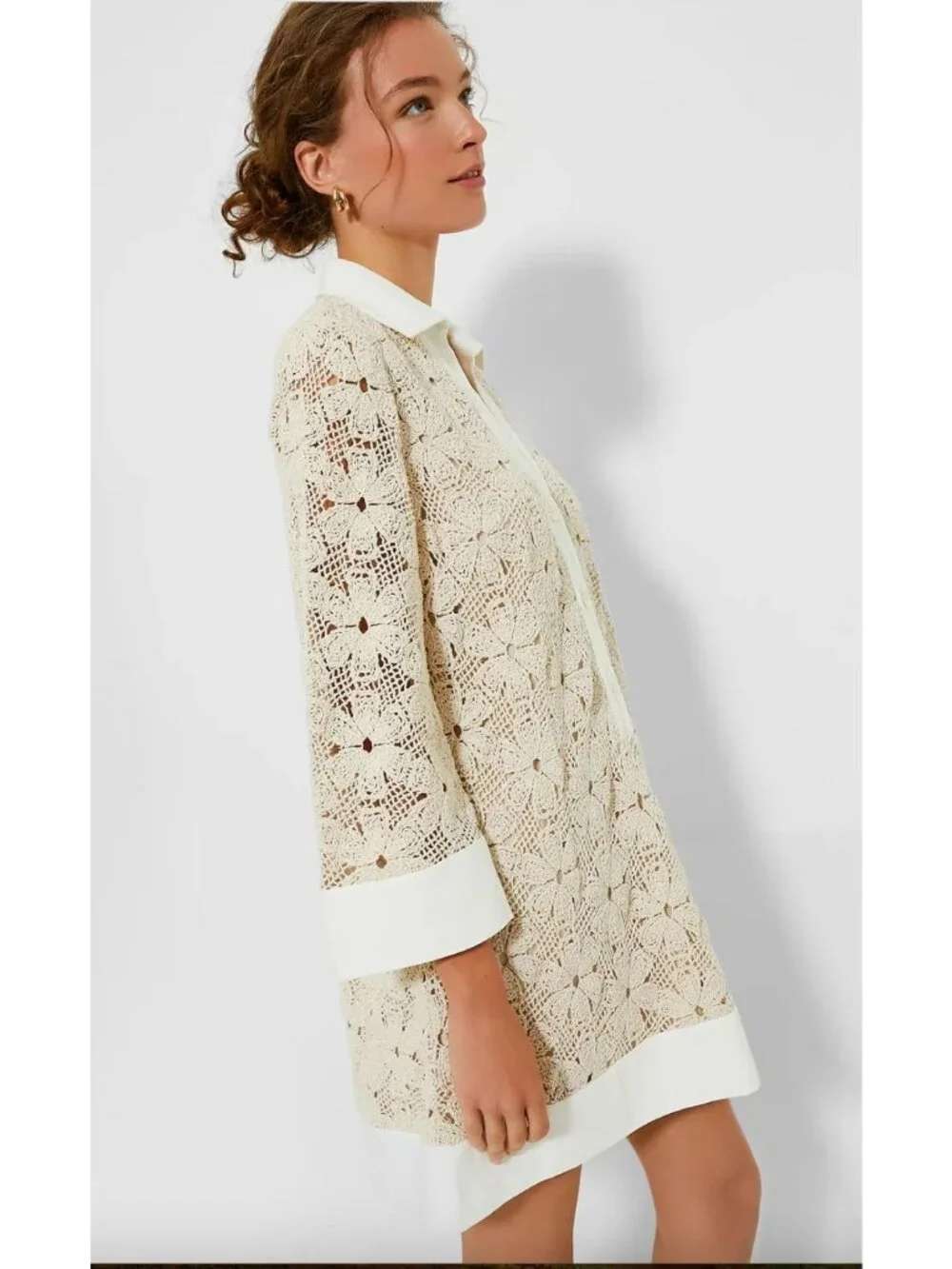 Tuckernuck $198 Tan Crochet Collier Dress Size XL Nautical Beach - Picture 4 of 6